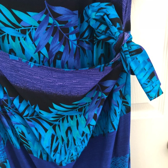 Women’s tropical faux wrap dress Size 14 - Picture 2 of 6